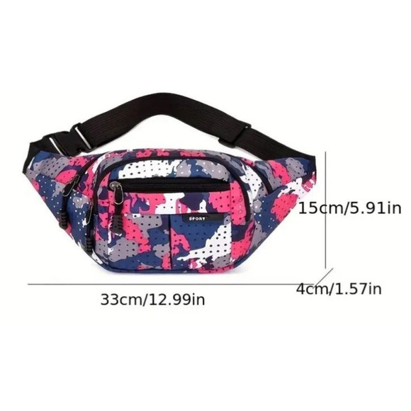 Trendy Fanny Pack Outdoor Waist Bag Unisex Adjustable Strap Multiple Pockets - Picture 6 of 6